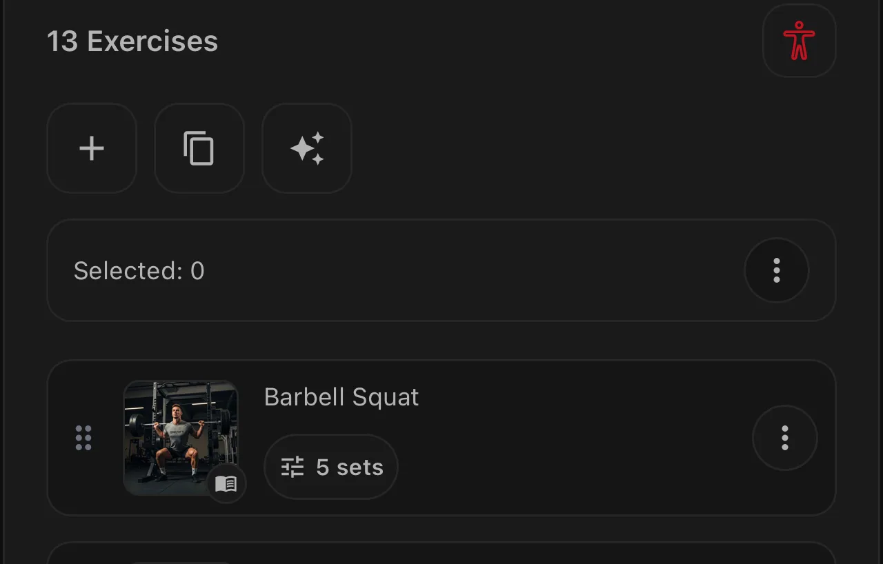 How to reorder your exercises in GMLYFT