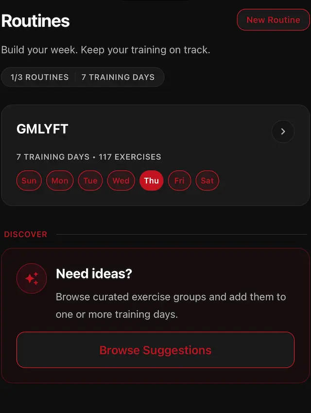 How to create routines in the GMLYFT app